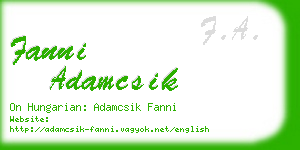 fanni adamcsik business card